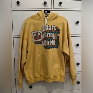 Walt Disney World retro rainbow logo yellow sweatshirt